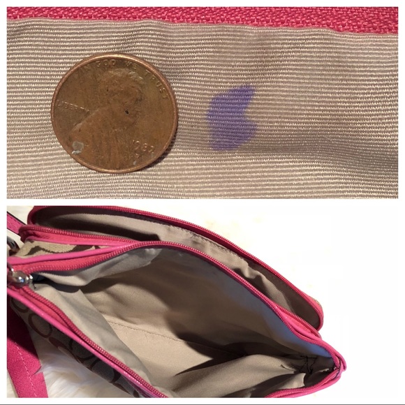 Coach brown and pink shoulder bag with adj strap - Picture 8 of 8